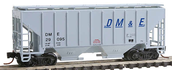 3000 Cubic Foot 2-Bay Covered Hopper - Assembled - Single Car -- Dakota, Minnesota & Eastern w/Micro Trains Trucks & Couplers