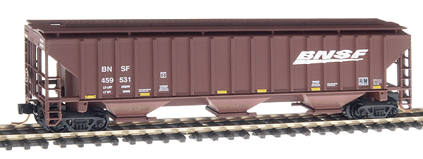 4750 Cubic Foot PS-2CD 3-Bay Covered Hopper - Assembled - Single Car -- Burlington Northern Santa Fe w/Micro Trains Trucks & Couplers