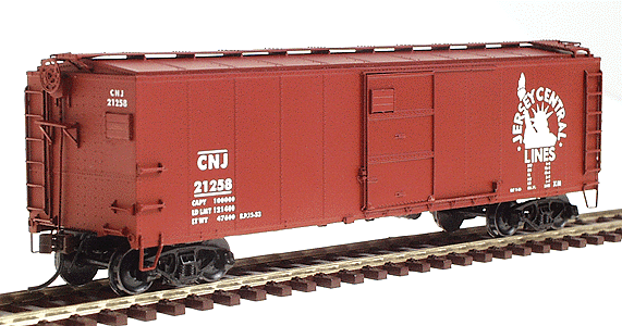 X-29 Boxcar w/Plate Ends - Ready to Run -- Central Railroad of New Jersey (Boxcar Red, Large Liberty Logo)