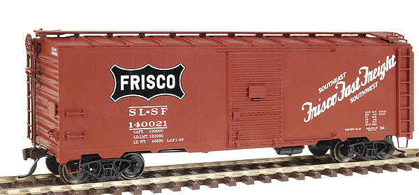 1937 AAR 40' Single Door Steel Boxcar - Assembled -- St. Louis - San Francisco "Frisco" (Freight Car Red)