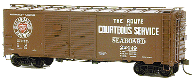 40' AAR Double Door Boxcar w/"W" Corner Post -- Seaboard