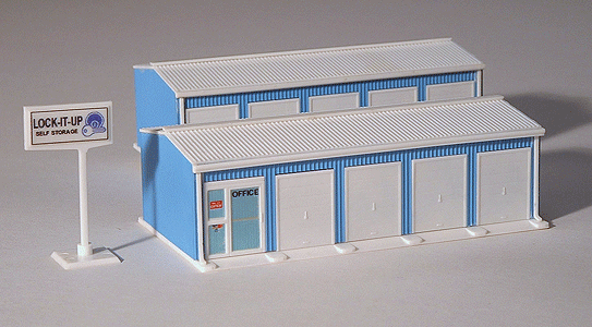 Two-Unit Self-Storage Facility - Kit - Approximately 2 x 5-3/4"  5.1 x 14.6 -- Medium Blue