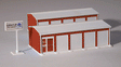 Two-Unit Self-Storage Facility - Kit - Approximately 2 x 5-3/4"  5.1 x 14.6 -- Red/Orange