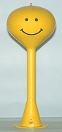 Spherical Water Tower w/Flashing Red Light - 9-3/4"  24.7cm Tall -- Yellow (Smiley Face)