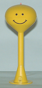 Spherical Water Tower w/Flashing Red Light -- Yellow w/Smiley Face