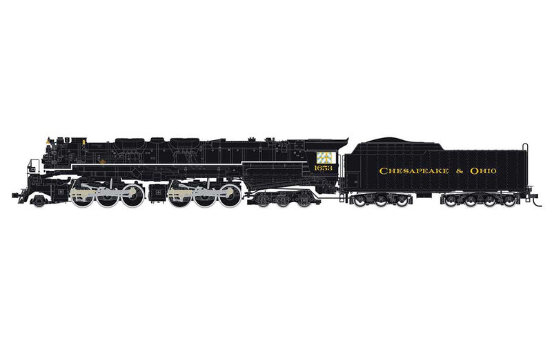2-6-6-6 Allegheny - Standard DC -- Cheseapeake & Ohio #1653 (black, yellow)