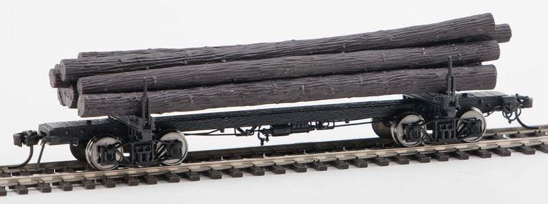 38' Skeleton Log Car 2-Pack - Ready to Run -- Painted, Unlettered (black)