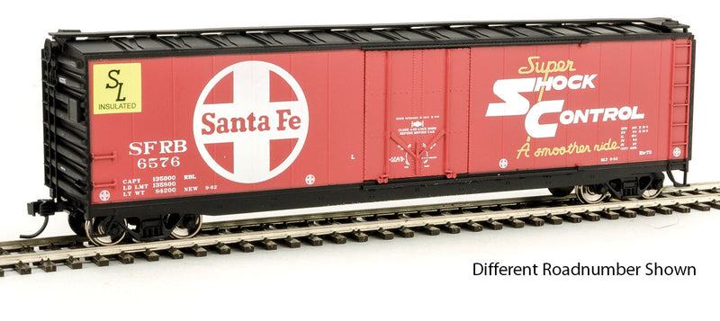 50' Plug-Door Boxcar w/Roofwalk - Ready to Run -- Santa Fe #6599
