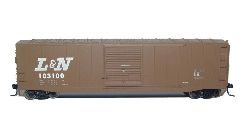 50' Single-Door Boxcar No Roofwalk - Ready to Run -- Louisville & Nashville #103166 (Boxcar Red, white, Large L&N)