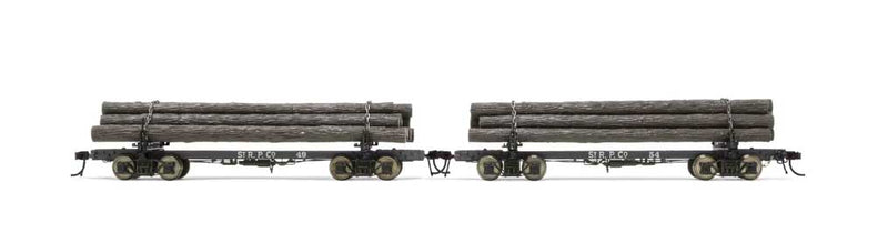 Skeleton Log Car with Load 2 Pack - Ready-to-Run -- St. Regis Paper #49, 54 (black)