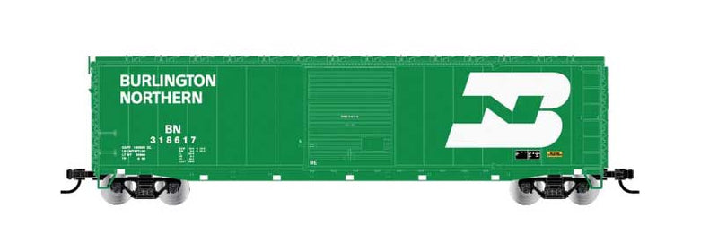 50' Single-Door Boxcar No Roofwalk - Ready to Run -- Burlington Northern #318622 (Cascade Green, white, Early Large Logo)