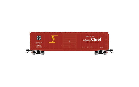50' Single-Door Boxcar No Roofwalk - Ready to Run -- Santa Fe #12746 (Boxcar Red, San Francisco Chief Slogan)