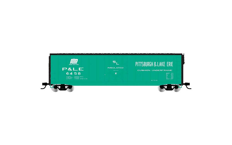 50' Plug-Door Boxcar No Roofwalk - Ready to Run -- Pittsburgh & Lake Erie #6458 (Jade Green, black, white, PC Logo)