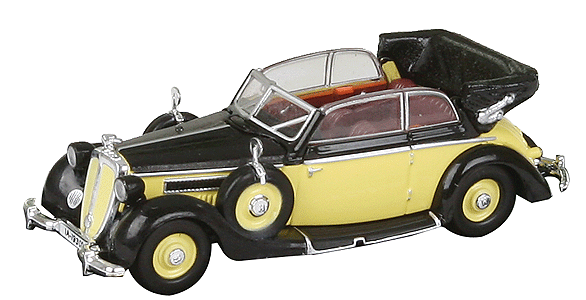 European Automobile - 1939 Horch (Audi) 930V Cabriolet -- Top Down (black, yellow)