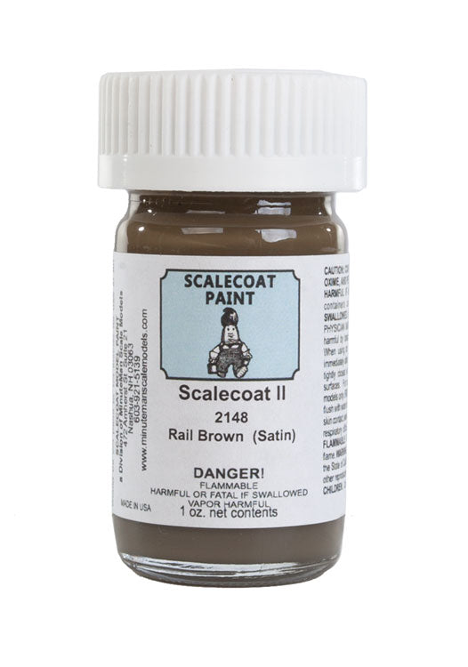 Scalecoat II Railroad Paint 1oz  29.6ml -- Rail Brown Satin Finish