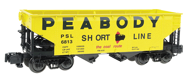 50-Ton Offset Side Hopper - 3 Car Set -- Peabody #1