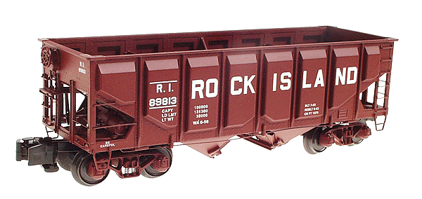 2-Bay Panel Side Hoppers - 3-Car Set -- Chicago, Rock Island & Pacific Set A (Boxcar Red w/white lettering)