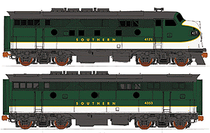 F3 A & B Road Diesel Set -- Southern Railway System #1