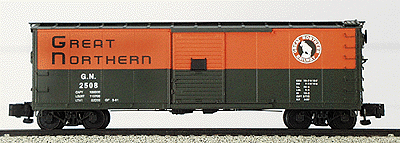 40' Rebuilt Steel Boxcar -- Great Northern #1 (orange & green)