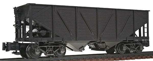Two-Bay Composite Hopper - Single Car -- Unlettered, Black