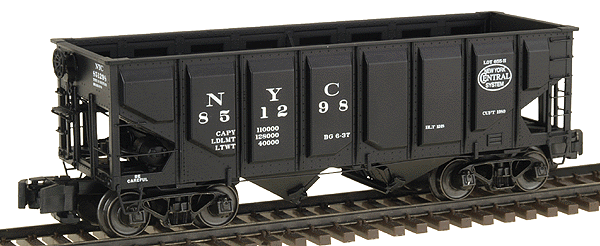 2-Bay Panel Side Hopper - Single Car -- New York Central #4 (black w/white lettering)