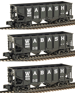 Two-Bay Panel Side Hopper Set 3-Car #4 -- Wabash