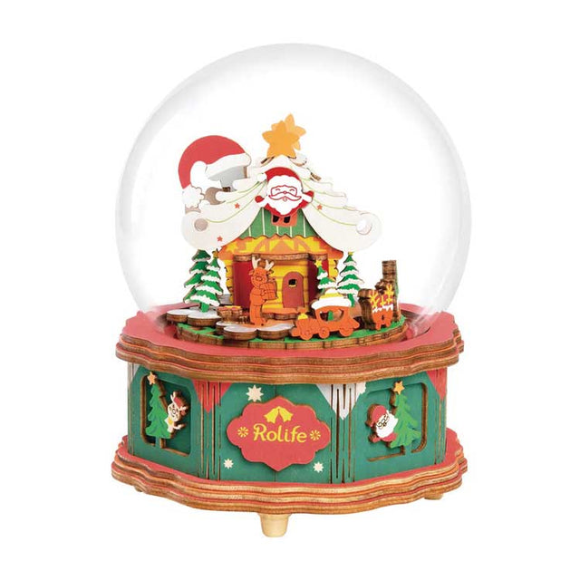 Rolife Christmas Town Music Box AM46 - Kit -- Working 3-D Laser-Cut Wood Puzzle-1