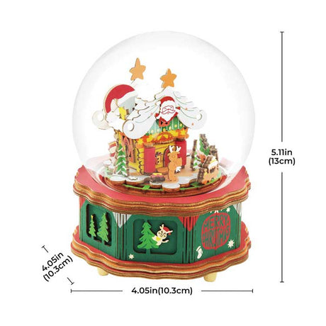 Rolife Christmas Town Music Box AM46 - Kit -- Working 3-D Laser-Cut Wood Puzzle-2