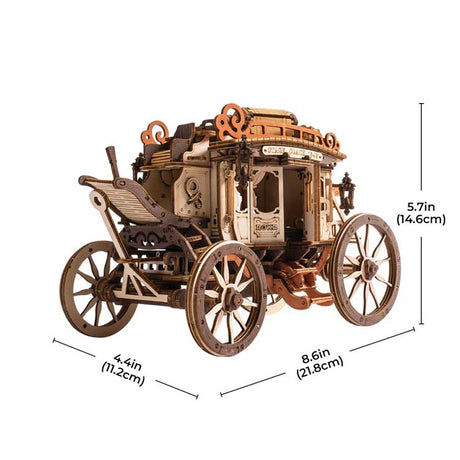ROKR Stagecoach Mechanical Music Box - Kit -- 3D Puzzle-3