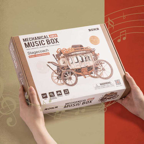ROKR Stagecoach Mechanical Music Box - Kit -- 3D Puzzle-4