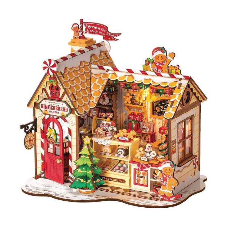 Rolife Gingerbread House DIY Miniature House DG176 - Kit -- 3-D Laser-Cut Wood Puzzle-1