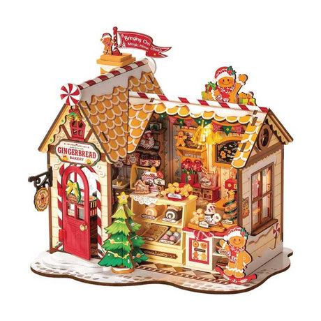 Rolife Gingerbread House DIY Miniature House DG176 - Kit -- 3-D Laser-Cut Wood Puzzle-1