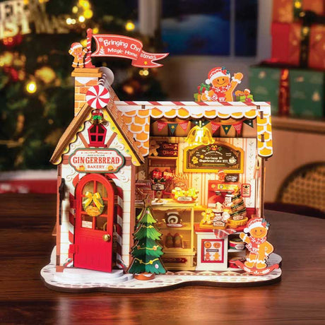 Rolife Gingerbread House DIY Miniature House DG176 - Kit -- 3-D Laser-Cut Wood Puzzle-2