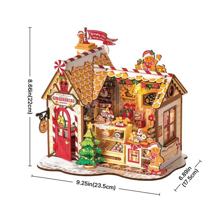 Rolife Gingerbread House DIY Miniature House DG176 - Kit -- 3-D Laser-Cut Wood Puzzle-4