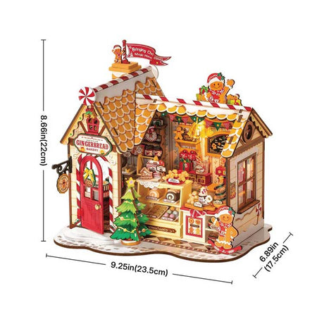 Rolife Gingerbread House DIY Miniature House DG176 - Kit -- 3-D Laser-Cut Wood Puzzle-4