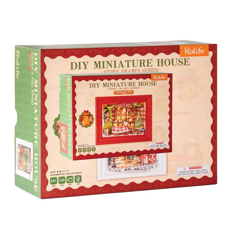 Rolife Christmas Eve Party Shadow Box DP005 -- 3-D Laser-Cut Wood Puzzle-5
