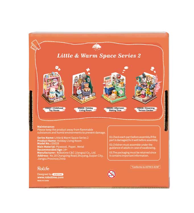 Rolife Holiday Living Room Little Warm Space DS028 -- 3-D Laser-Cut Wood Puzzle-2