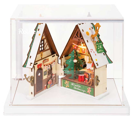 Rolife Twinkling Christmas House DS036 -- 3-D Laser-Cut Wood Puzzle-2