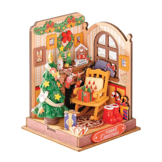 Rolife Christmas Fireplace DS041 -- 3-D Laser-Cut Wood Puzzle-1
