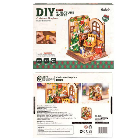 Rolife Christmas Fireplace DS041 -- 3-D Laser-Cut Wood Puzzle-3