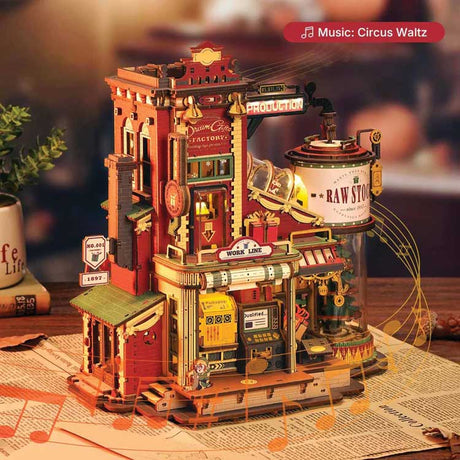 ROKR Christmas Dream Gift Factory Wooden Music Box EAB01 -- 3-D Laser-Cut Wood Puzzle-2