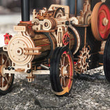 Steam Engine (Tractor) with Trailer - Kit -- Motorized Mechanical 3D Puzzle-5