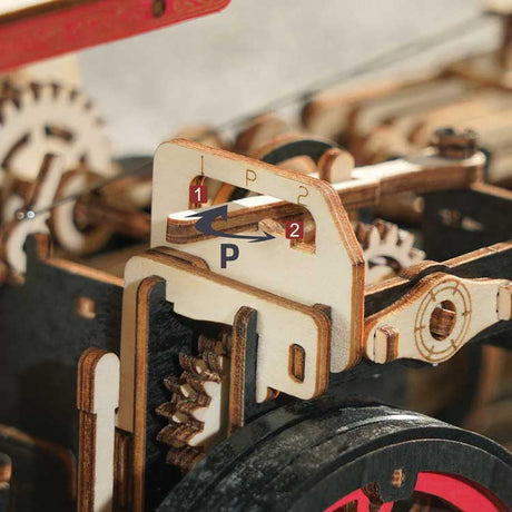 Steam Engine (Tractor) with Trailer - Kit -- Motorized Mechanical 3D Puzzle-6