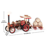 Steam Engine (Tractor) with Trailer - Kit -- Motorized Mechanical 3D Puzzle-7