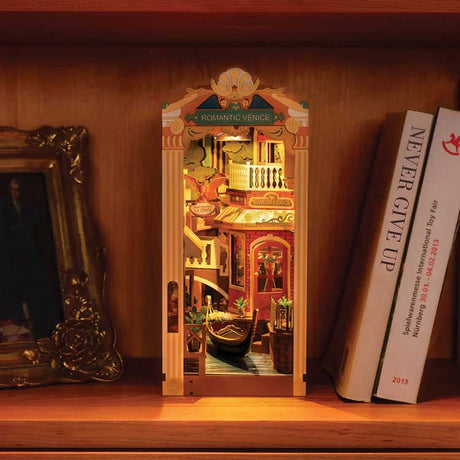 Romantic Venice DIY Book Nook Shelf Insert - Laser-Cut Wood Kit -- 3D Wooden Puzzle-4