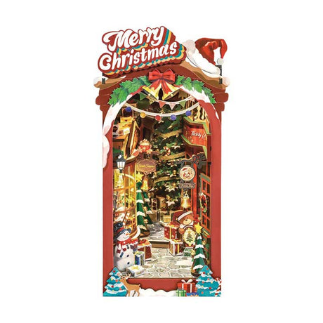 Rolife Christmas Street DIY Book Nook TGC06 -- 3-D Laser-Cut Wood Puzzle-2