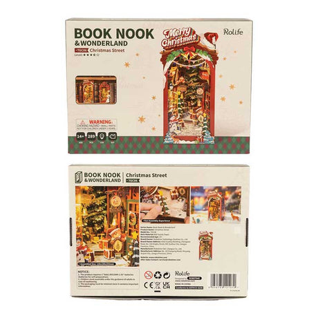 Rolife Christmas Street DIY Book Nook TGC06 -- 3-D Laser-Cut Wood Puzzle-4