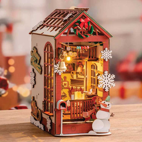 Rolife Christmas Indoor Scene DIY Book Nook TGC07 -- 3-D Laser-Cut Wood Puzzle-1