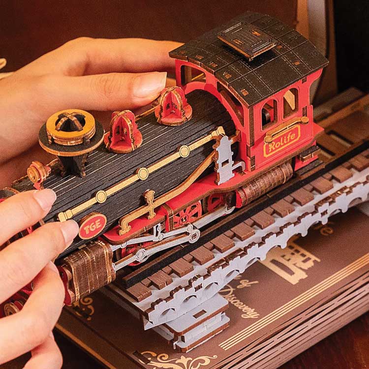 Century Train DIY Book Nook Bookends - Kit -- 3D Puzzle-5