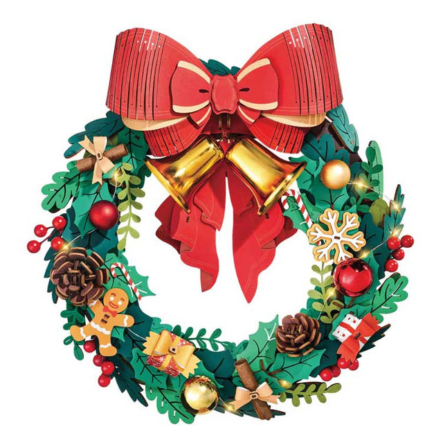 Rolife Christmas Wreath 3D Wooden Puzzle TGL04 -- 3-D Laser-Cut Wood Puzzle-1